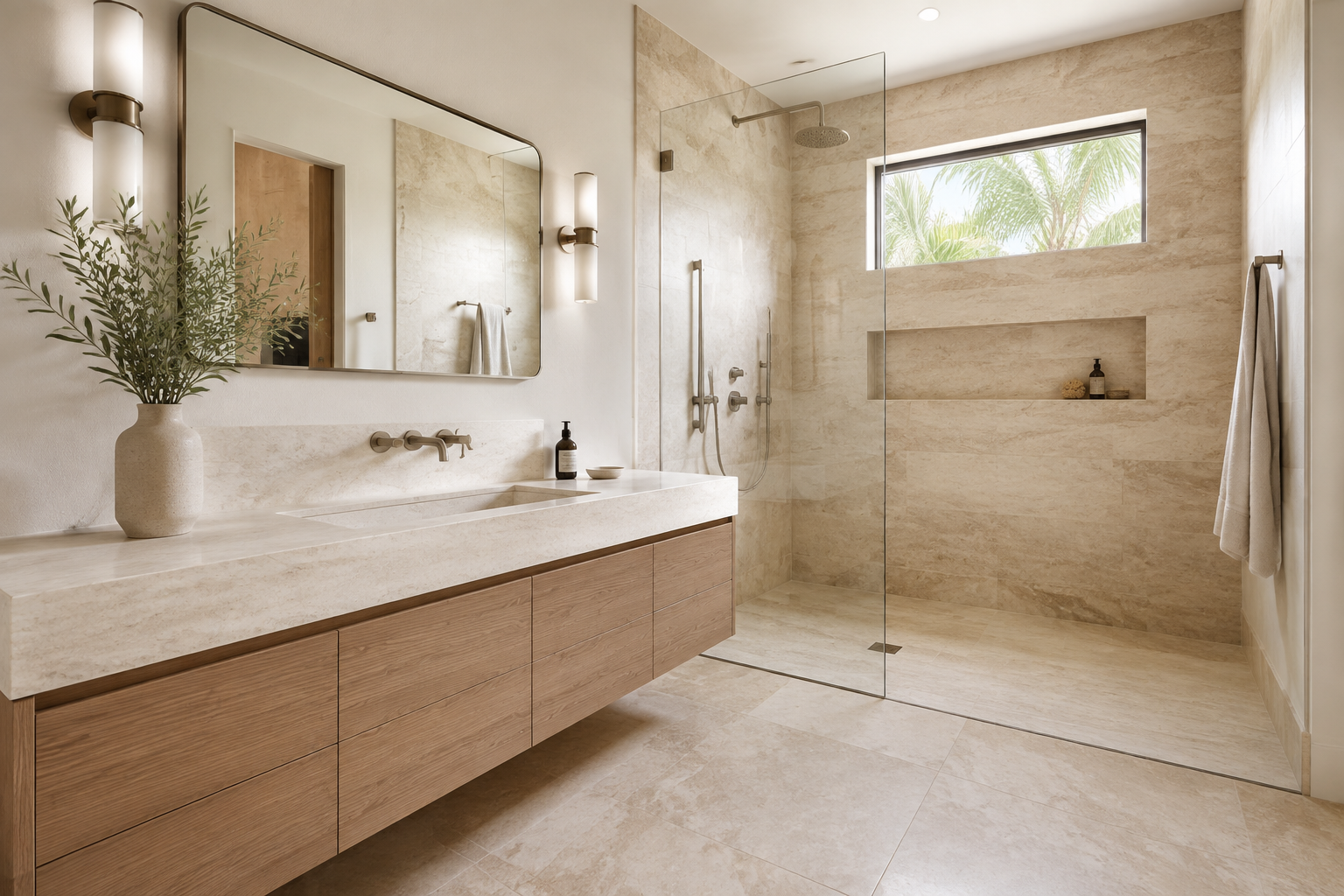 High-end modern residential bathroom