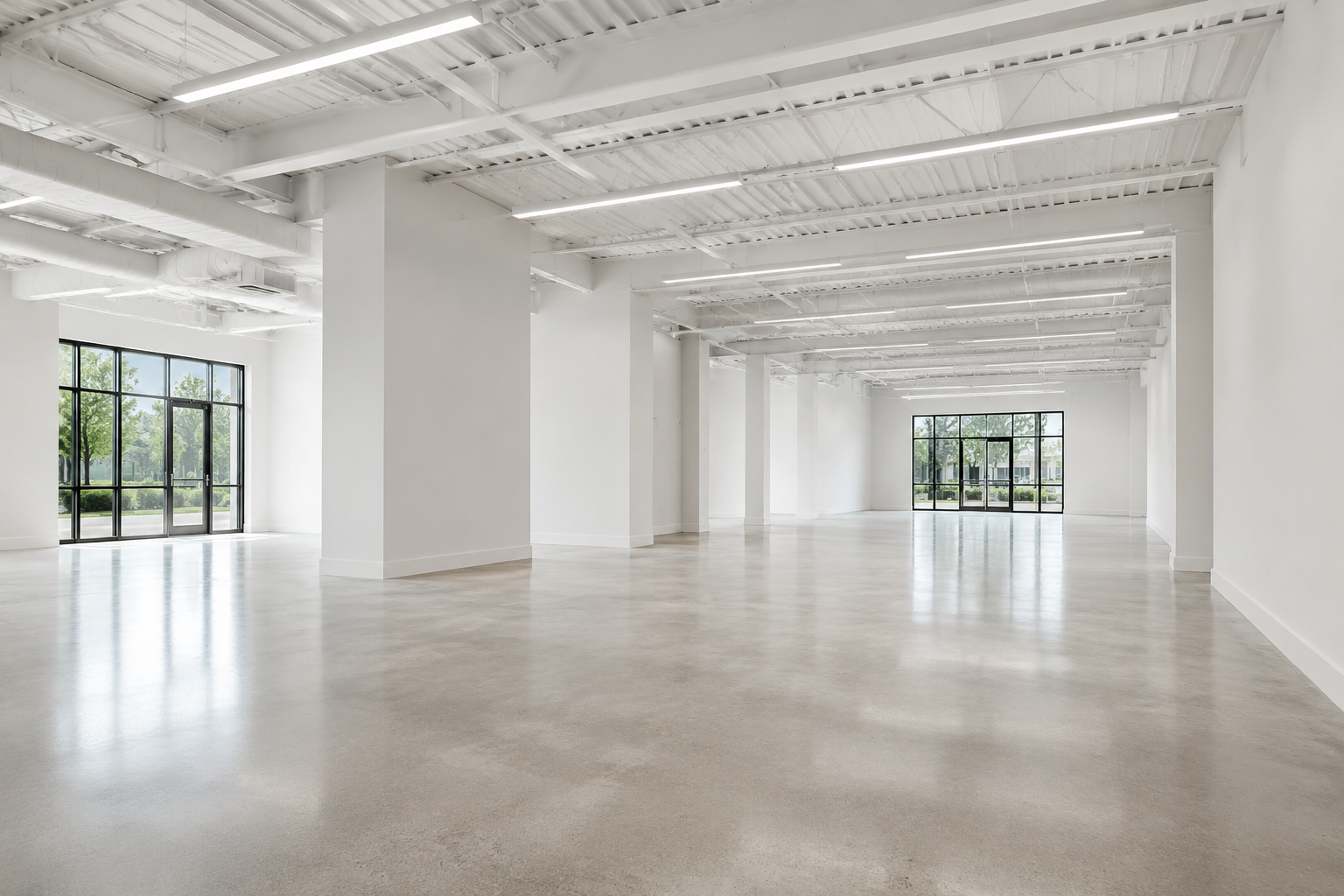 Completed white-box commercial shell